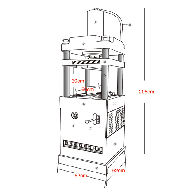 Máquina cortadora de piedra para dividir estampado y setas.