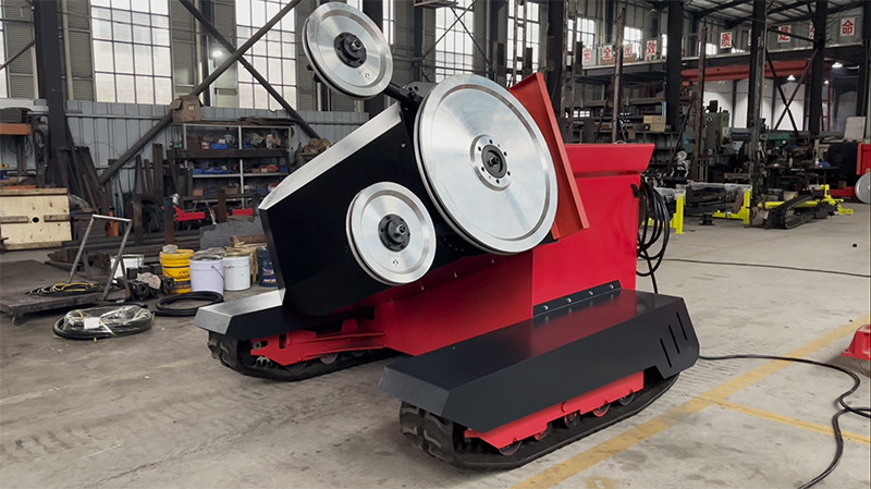M&aacute;quina cortadora de hilo-sierra-granito-sobre orugas